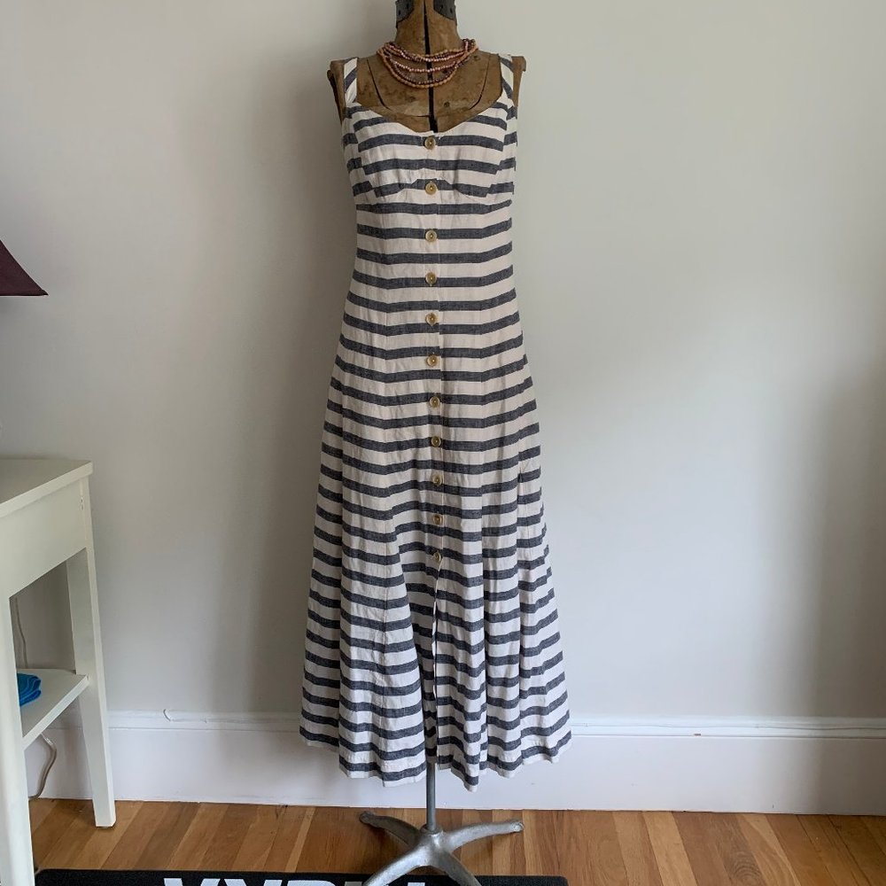 Maeve striped button down dress